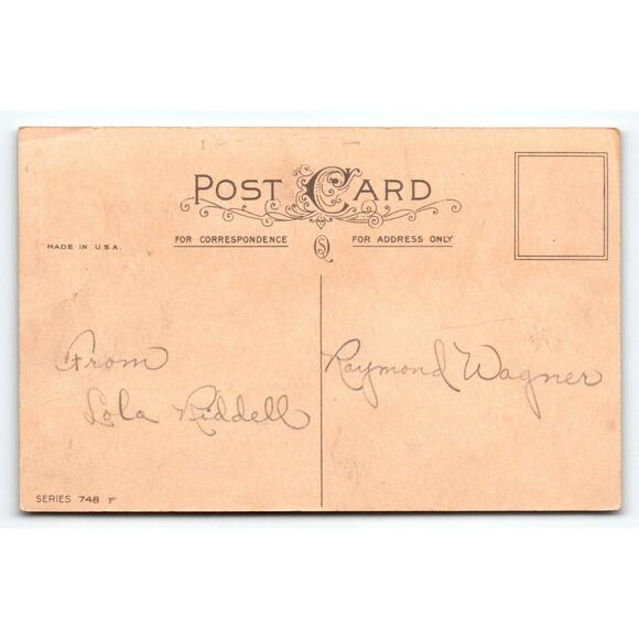 Santa Claus Christmas Postcard Reindeer Sled Moon Snow Rabbit Stecher Ser 748 - Picture 2 of 2